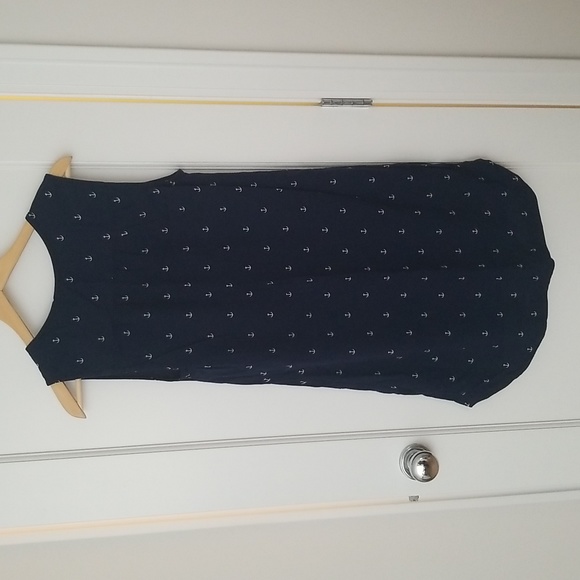⭐ 2/$5 BLL NYC Navy Blue Casual Dress with anchor pattern - Picture 3 of 3